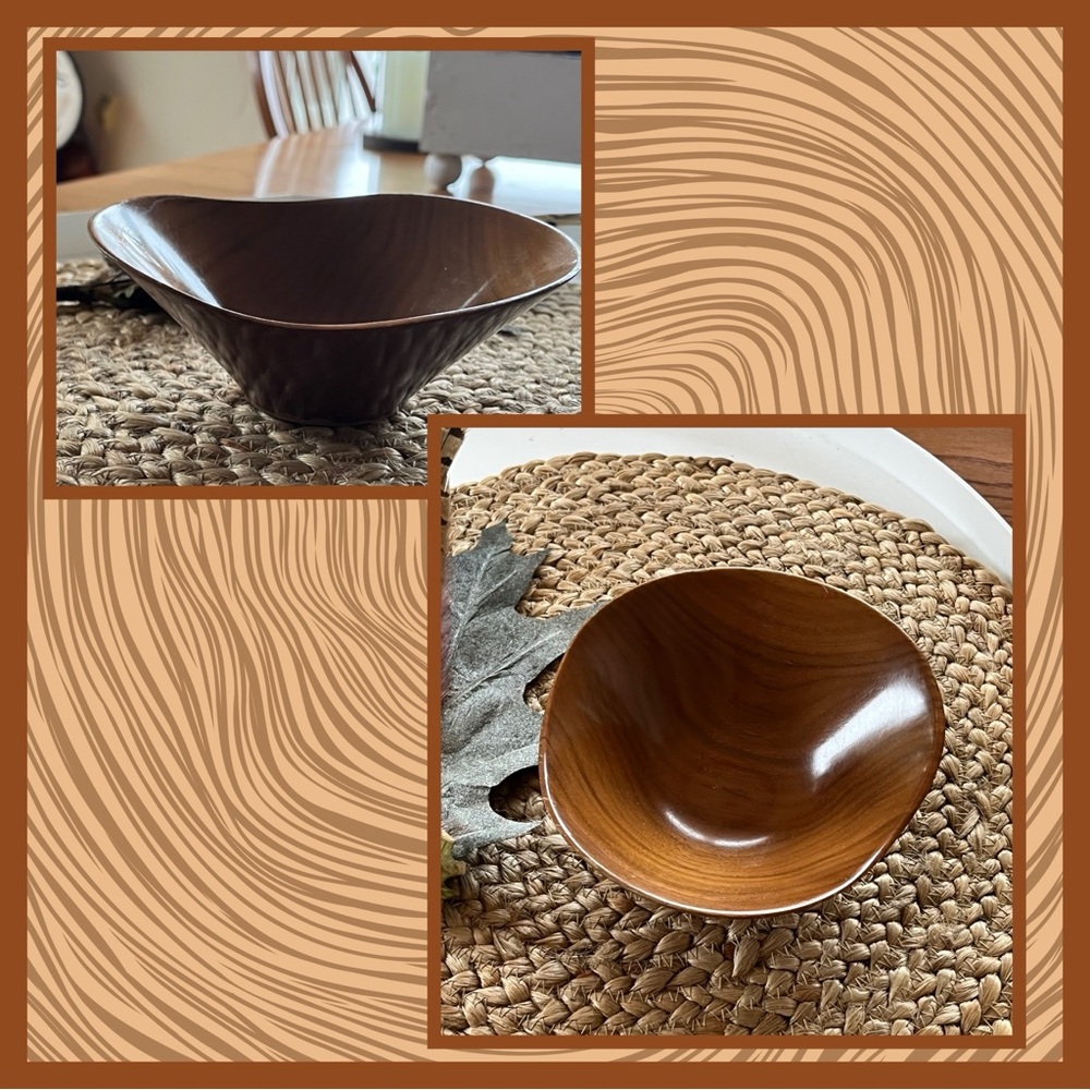 Osolnik Original Walnut Bowl Hand Turned Freeform Biomorphic Mid Century Modern